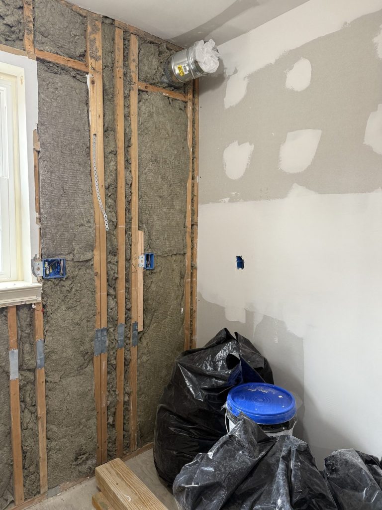 Open wall framing tied into an existing house in Alexandria, VA