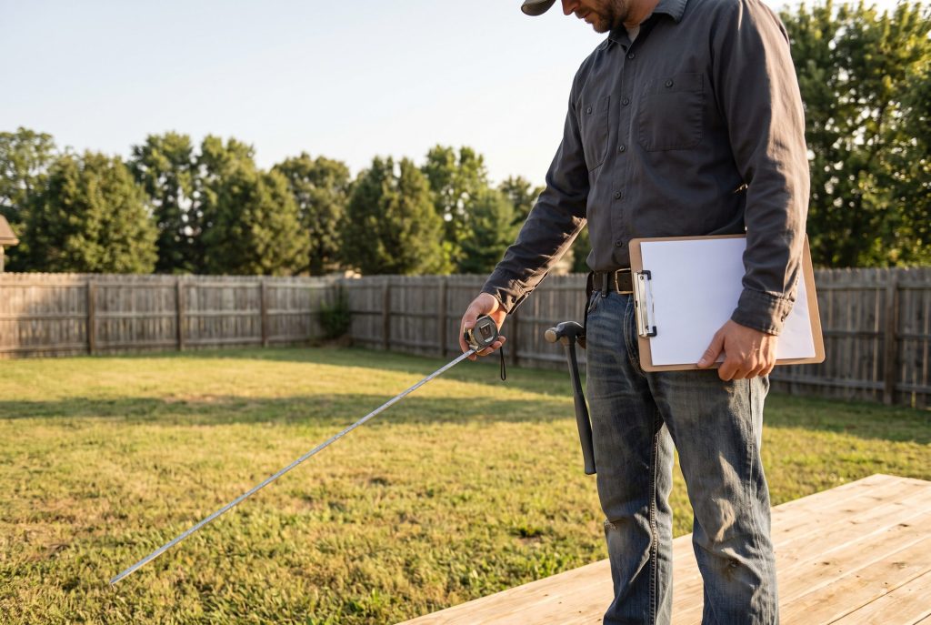 Measuring a backyard for a new pergola